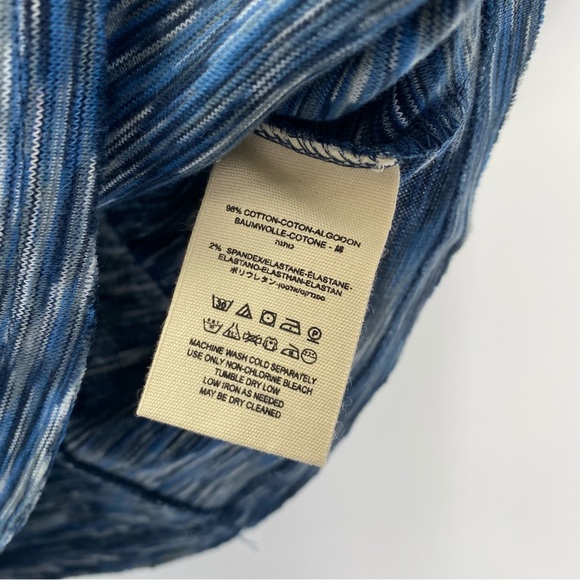 NWT Free People Space Dye Sunshine Tee Turtleneck Heathered Blue M - Picture 7 of 8